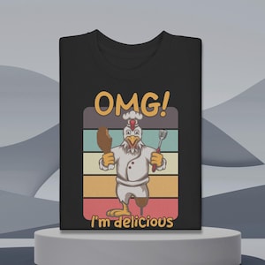 Grappig kip T-shirt, cartoon design, uniseks T-shirt voor gamers, kippenliefhebbers, gaming shirts, humor kleding, top nieuwigheid, shirt boerderij vogel