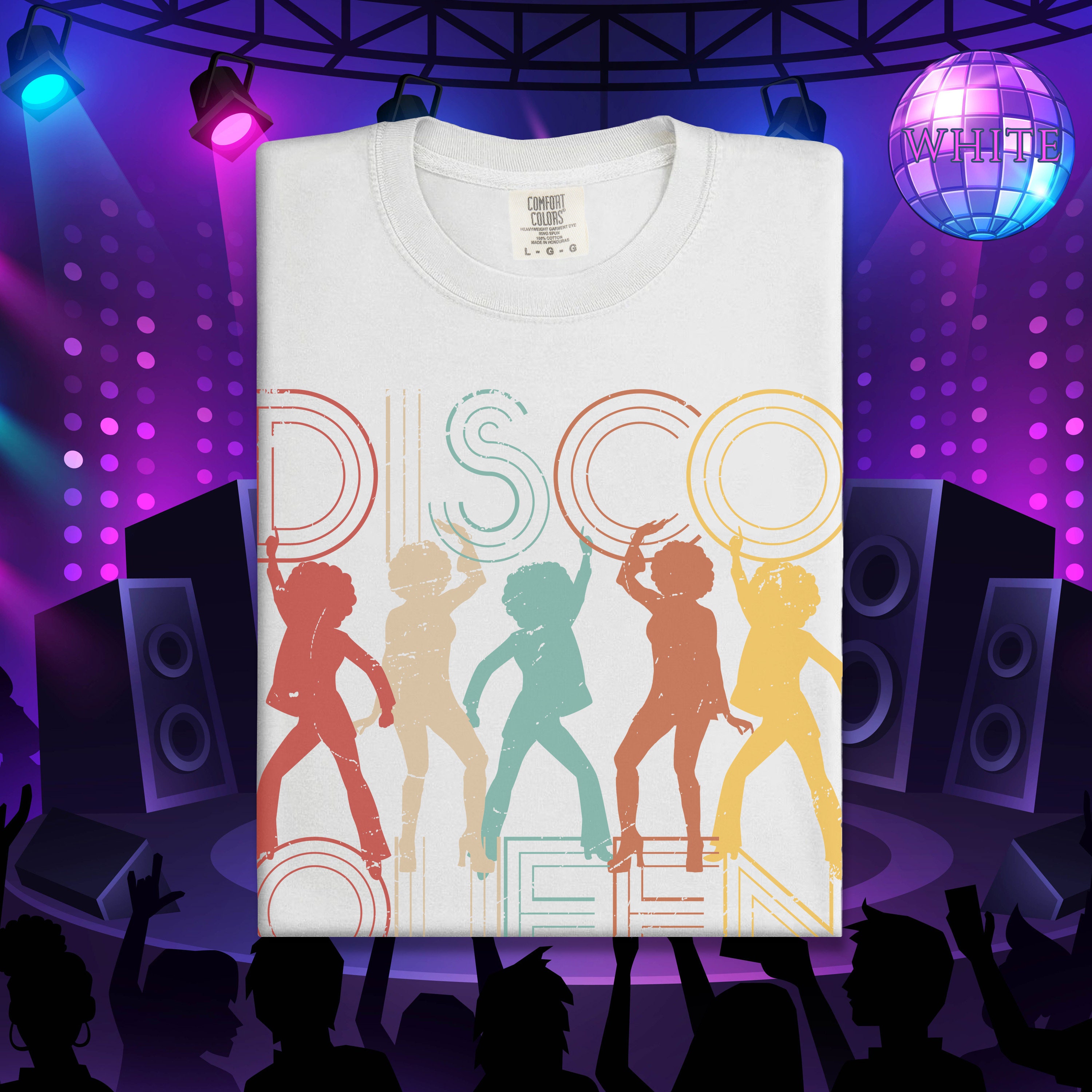 Vintage Retro 1970'S Style Rainbow Disco Dancers T-Shirt Vintage Retro 1970'S Style Rainbow Disco Dancers T-Shirt
