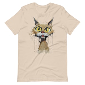 Hilarious Feline Lover Tshirt, Funny Crazy Cat Tee, Cat Painting T-shirt - Etsy