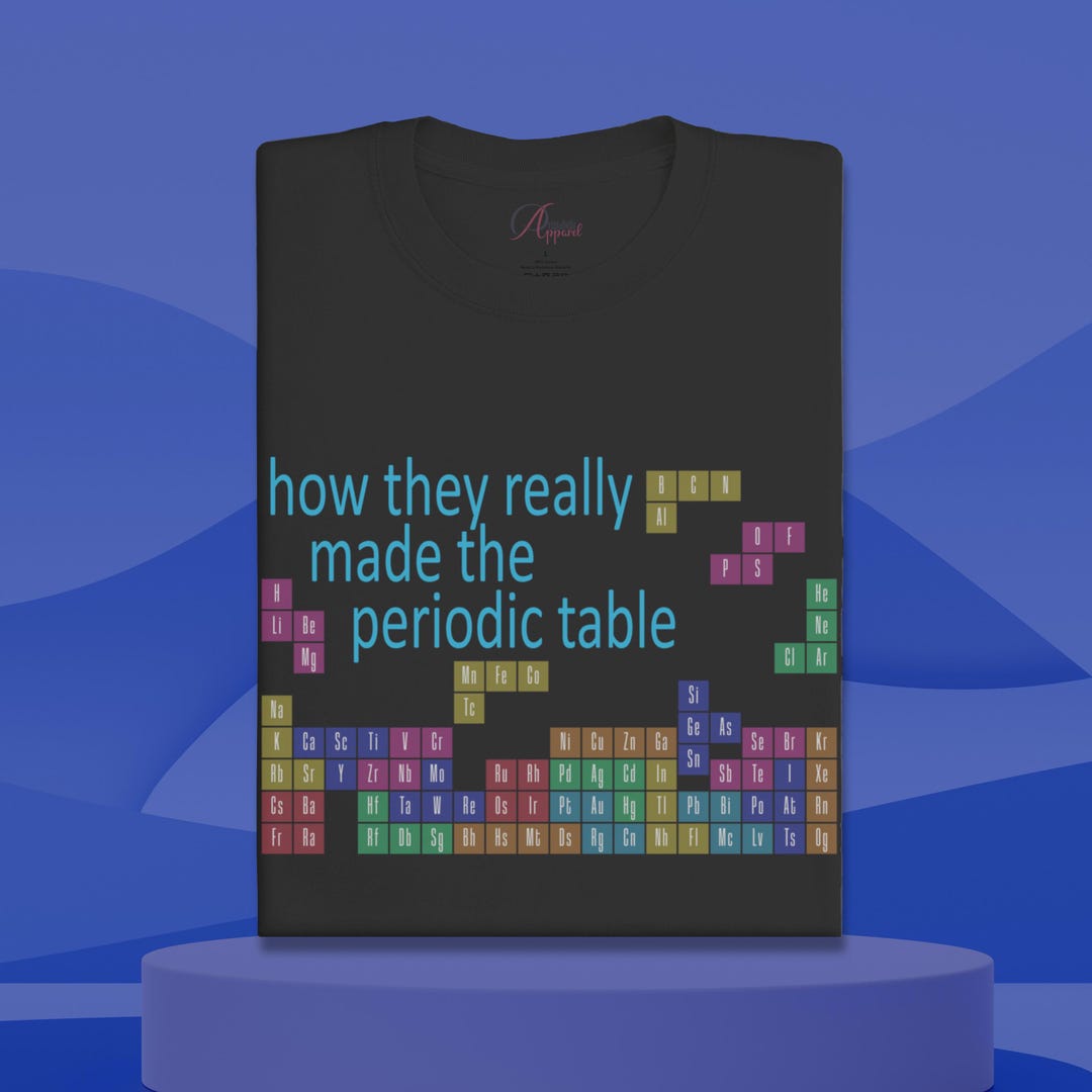 Funny Periodic Table of Elements Shirt, Humorous Block Game Science