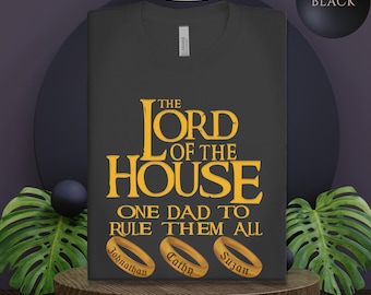 Personalized 'Lord of the House' Dad T-Shirt: Humorous Movie Gift