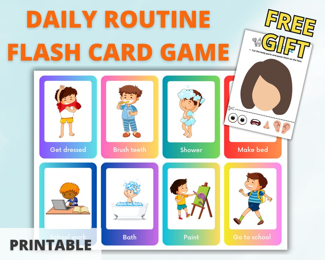 Daily routines flash cards morning rituals for kids prep for etsy