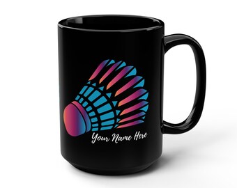 Taza de bádminton personalizada, regalo de bádminton, regalos de bádminton, amantes del bádminton, regalo para amantes del bádminton, regalo de volante, taza de volante