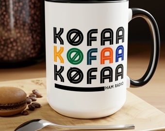 Señal de llamada de radioaficionado personalizada taza de 15 oz, radioaficionado, taza de operador de radio, regalo de radioaficionado, radioaficionado, señal de llamada de radioaficionado