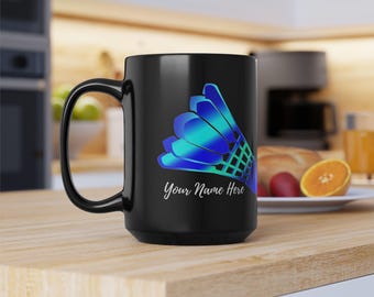 Taza de bádminton personalizada, regalo de bádminton, regalos de bádminton, amantes del bádminton, regalo para amantes del bádminton, regalo de volante, taza de volante