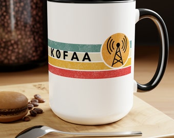 Señal de llamada de radioaficionado personalizada taza de 15 oz, radioaficionado, taza de operador de radio, regalo de radioaficionado, radioaficionado, taza de señal de llamada de radioaficionado