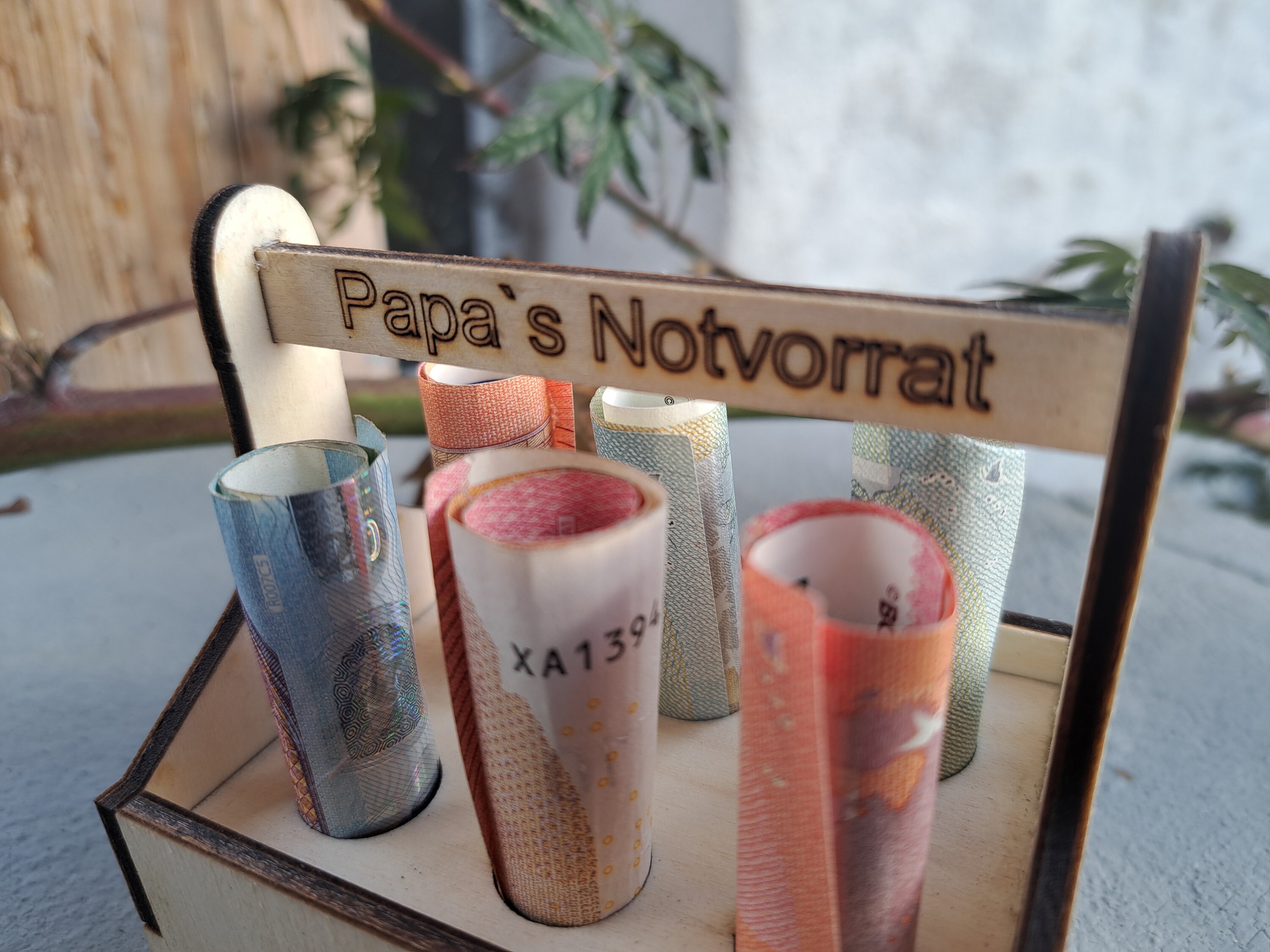 Personalisiertes Panzer Flaschenträger Aus Holz - Einzigartiges Geschenk Für Männer Geburtstag