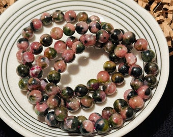 Watermelon Tourmaline Crystal Bracelet, 8mm Natural Round High Quality Beads