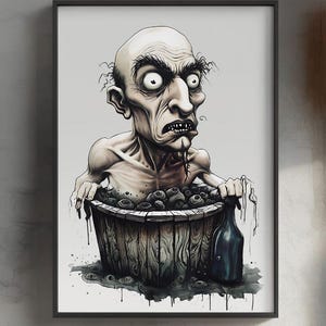 Creepy Horror Art Print | Gothic Wall Decor | Disturbing Fantasy Illustration | Dark Home Decor | Unique Spooky Poster Gift