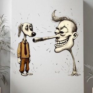 Surreal Dark Humor Digital Art Print | Quirky Abstract Illustration | Gothic Wall Decor | Bizarre Absurdist Art | Weird Funny Artwork