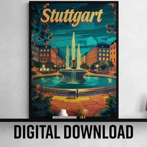 Stuttgart Printable Travel Poster, Vintage-Inspired Wall Art, Home Decor, Unique Gift Idea