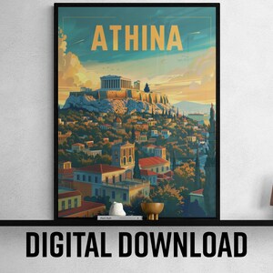 Athens Travel Poster Print, Artistic Wall Decor, Perfect for Home Office, Unique Gift