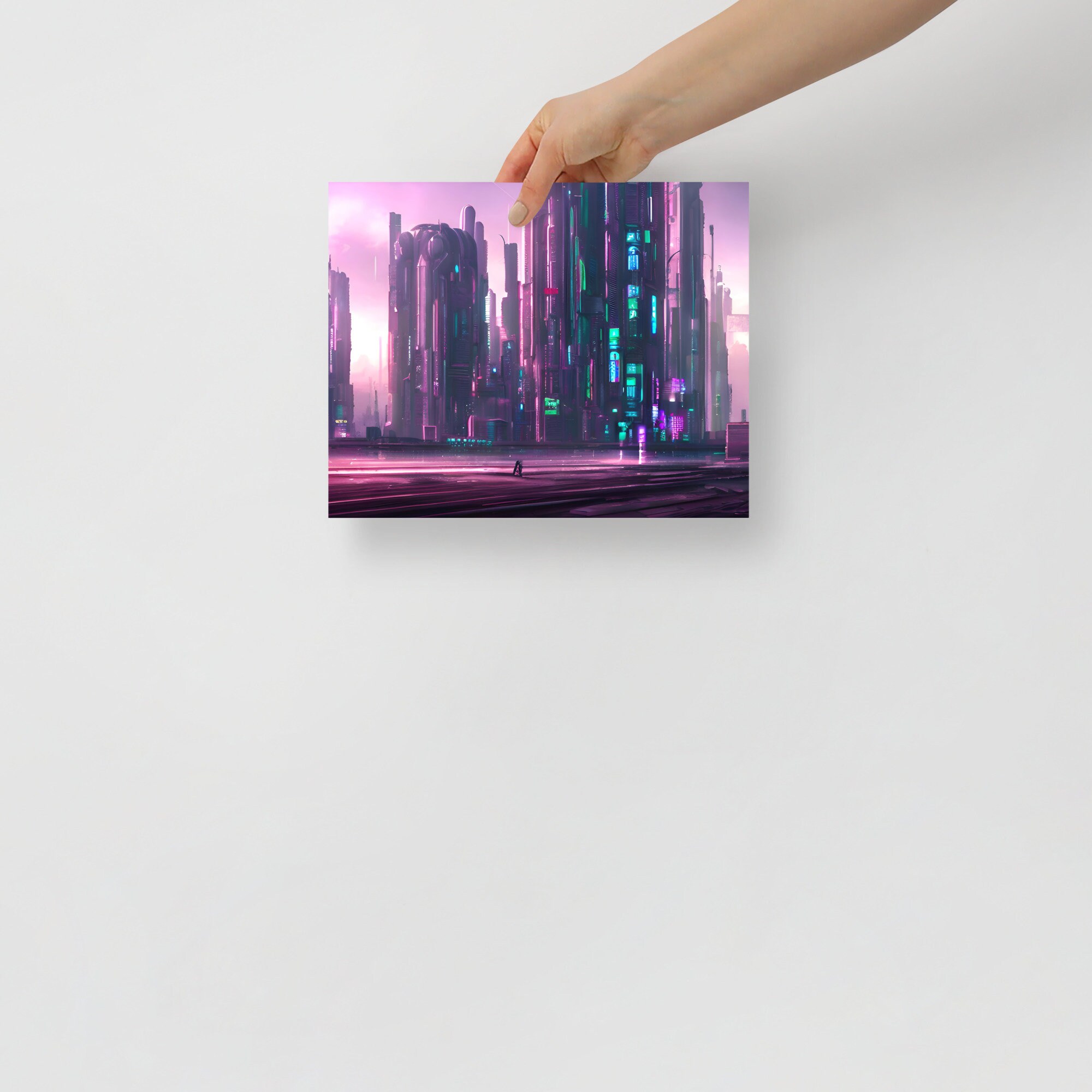 Cyberpunk City AI Art Poster - Etsy