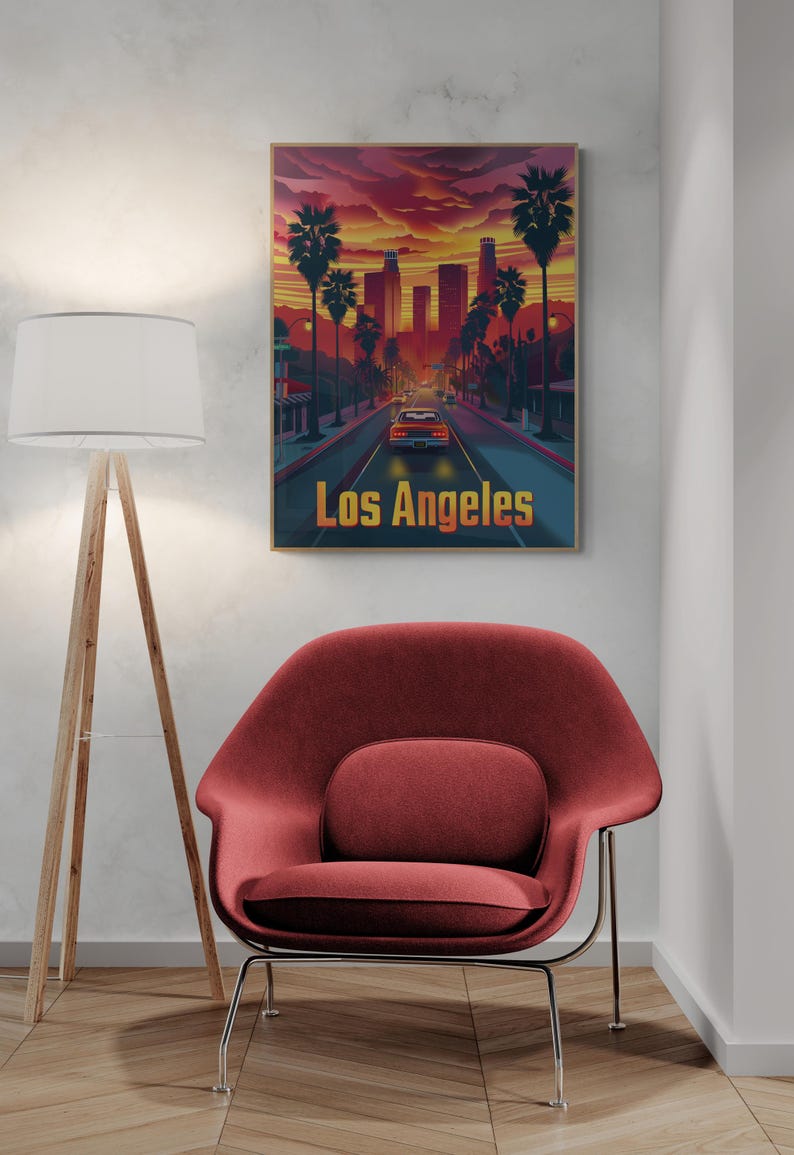 Los Angeles Printable Travel Poster, Vintage Wall Art, Perfect for ...