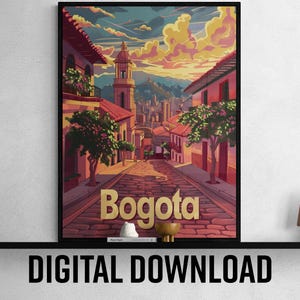 Bogotá Printable Travel Poster, Vibrant City Art for Home Décor, Inspiring Wall Art, Unique Travel Gift
