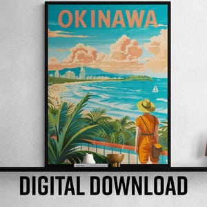 Okinawa Vintage Poster Print, Beautifully Illustrated for Your Living Space, Perfect for Nature Lovers and Last-Minute Gifts