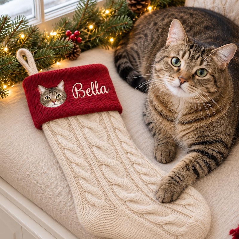 Cat Stocking With Names - Etsy