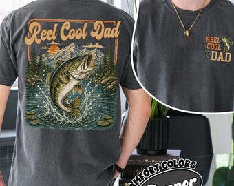Camiseta de pesca Reel Cool Dad, regalo del Día del Padre para papá, camiseta vintage de pesca con colores cómodos para papá.