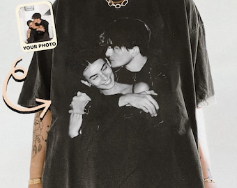 Custom Vintage Photo Shirt, Custom Photo Anniversary Gift Shirt, Black White Couple Picture Shirt, Gift For Friends, Custom Your Photo Idea