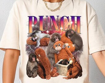 Camiseta Monkey Punch, sudadera pirata con mono bebé sosteniendo un peluche, camiseta de regalo para amantes de los animales, camiseta de regalo emocional para amantes de los animales