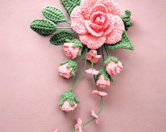 Gehaakt rozenbloemenpatroon, gehaakt bloemenpatroon, amigurumipatroon met rozenbloemen, gehaakte bloemenboeketpatronen, haakpatroon planten