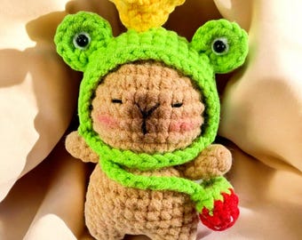 Capybara The Frog Prince Crochet Pattern, Capybara Keychain Amigurumi Pattern, Easy Beginner Crochet Pattern Capybara