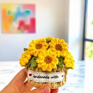 Blumenuntersetzer und Blumenkorb-Häkelmuster, Untersetzer Amigurumi häkeln, Rosen-Decke häkeln, Geschenk-Dekoration für Pflanzenliebhaber