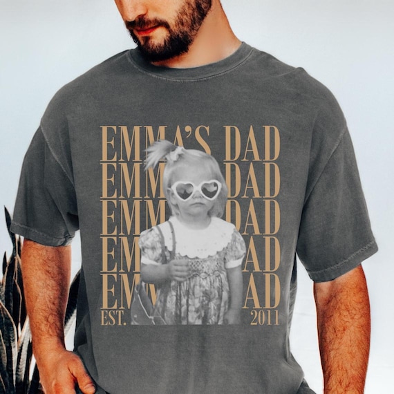 Personalized Dad Photo Shirt, Custom Kids Picture Tee, Father's Day Gift for Dad or Husband