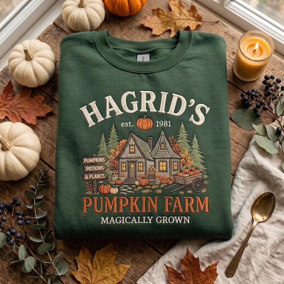 Pumpkin Farm Sweatshirt, Embroidered Fall Crewneck, Witchy Pumpkin Patch Shirt, Cozy Autumn Farm Gift for Her