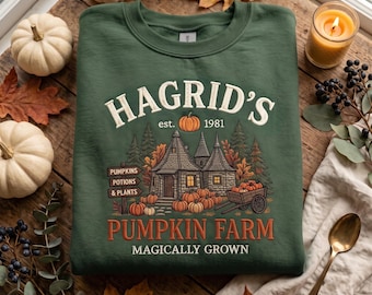 Pumpkin Farm Sweatshirt, Embroidered Fall Crewneck, Witchy Pumpkin Patch Shirt, Cozy Autumn Farm Gift for Her