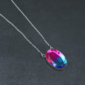 Watermelon Tourmaline Gemstone  Pendant With Chain , 925 Sterling Silver Handmade Gift, Bohemian Jewelry, Gift For Her / Thanks giving Gift