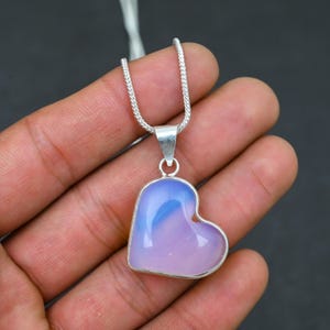 Opalite Gemstone  Pendant With Chain , 925 Sterling Silver Handmade Gift, Bohemian Jewelry, Gift For Her / Thanks giving Gift
