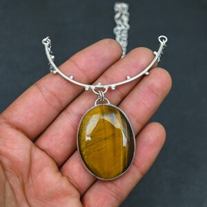 Tiger Eye Quality Gemstone  Necklace , 925 Sterling Silver Handmade Gift, Bohemian Jewelry, Gift For Her / Thanks giving Gift, Gift For Her