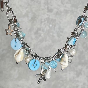 Y2K Bracelet Ocean Bracelet,blue Button Bead Bracelet,gothic Charm ...