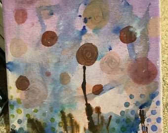 Flower life spirit acrylic painting ink title the unseen growth of the everyday