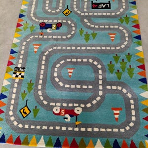 Road Race Track Tufted Carpet – 6.6×4.6 ft