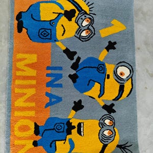 Minion Madness Cartoon Tufted Carpet – 3×4 ft