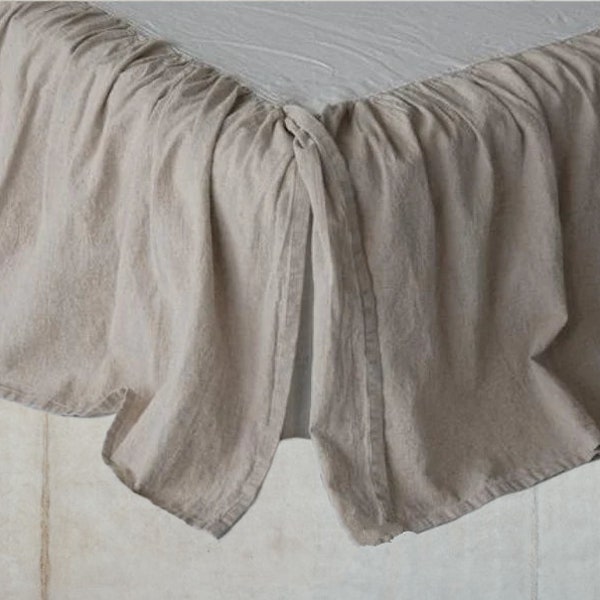 LINEN SKIRT bed skirt Linen bedskirt dust ruffle drop handmade of 100% linen bed ruffle linen bad valance queen ruffle bed skirt All sizes