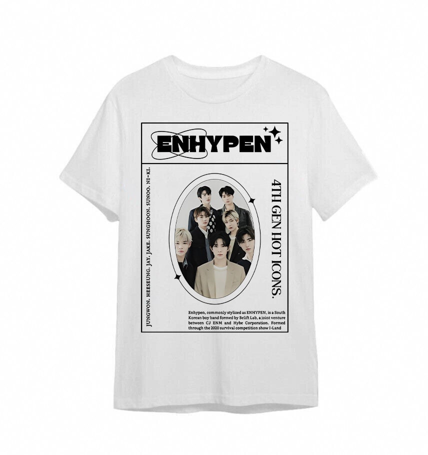 Kpop For ENHYPEN EN- Logo JAY T-shirt Cotton MEN and WOMEN Crew Neck T shirt