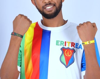 2 x Eritrea Eritrean Adjustable Silicone Rubber Wristband Sport Bracelet Gift