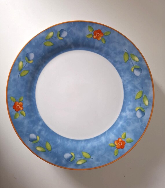 Große 28 cm MF Design Nizza Speiseteller, 4-er Set, Michael Fischer Germany, Mediterran Blaue Platzteller Europäisches Porzellan Geschirr