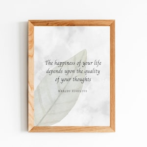 Arte de pared imprimible, cita de Marco Aurelio, arte estoico, cartel de filosofía, inspirador, motivacional, meditaciones, impresión de carteles.
