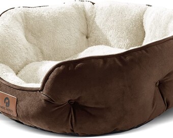 Small Dog Bed for Small Dogs, Cat Beds for Indoor Cats, Pet Bed for Puppy and Kitty, Extra Soft & Machine Washable with Anti-Slip  Water-Res