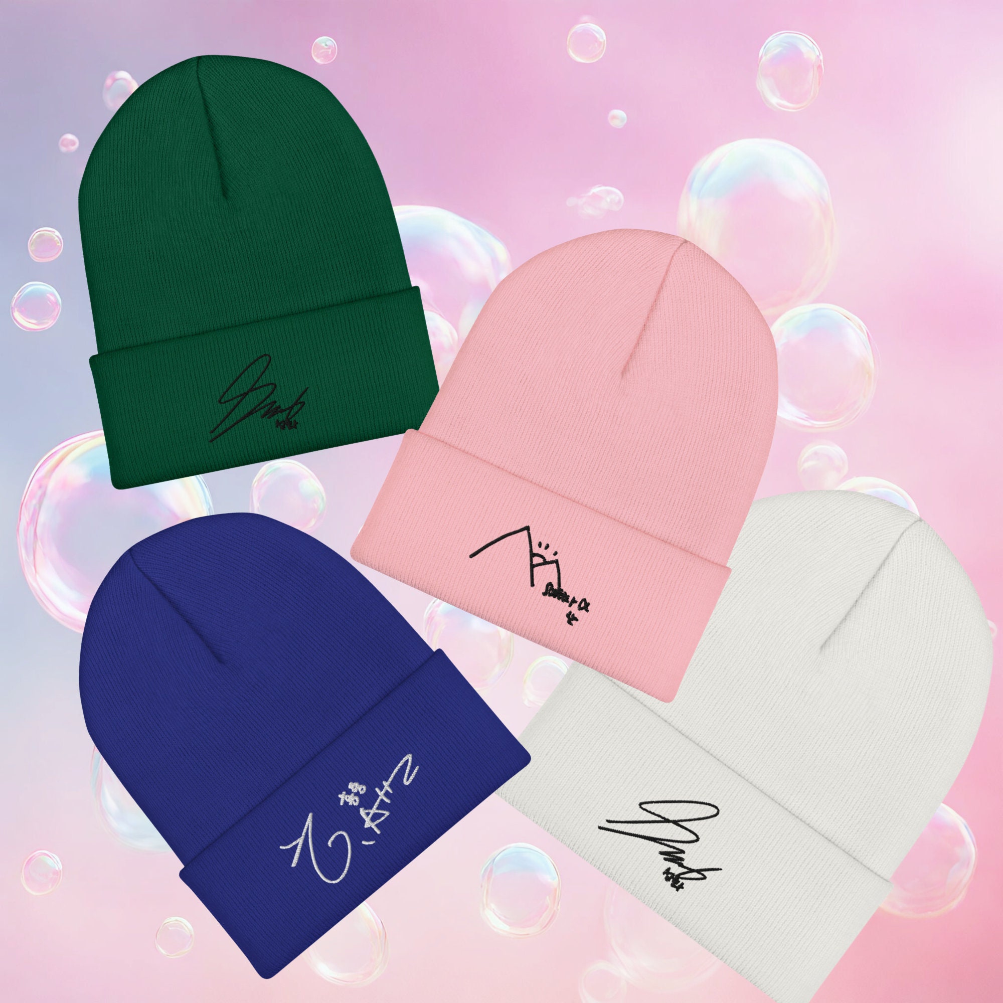 Ateez All Member Signature Merch Beanie | Low Key Aesthetics