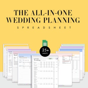 Digital Wedding Planner, Wedding Budget Spreadsheet, Wedding Template, Wedding Timeline, Checklist,  Wedding Planning, Guest, Google Sheets