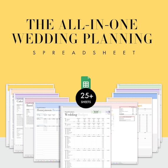 Digital Wedding Planner, Wedding Budget Spreadsheet, Wedding Template, Wedding Timeline, Checklist,  Wedding Planning, Guest, Google Sheets