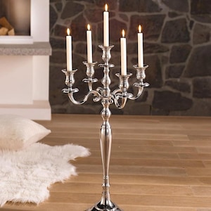 Handmade 5-Arm Candelabra: Elegant Tabletop Candlestick Holder, 23&quot; Home Decor