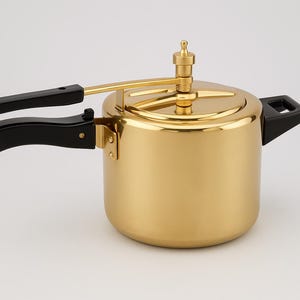 Pure Brass Pressure Cooker 3L & 5L | Handmade Traditional Brass Cookware | Indian Kitchen Pot | Gas Stove Compatible | Durable Cookware