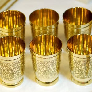 Handcrafted Brass Dinner Set, 51-Piece Traditional Indian Bhojan Thali Set for 6