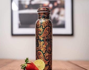 Mandala Print Copper Water ayurveda Bottle - Ayurvedic Health Benefits - 750 Ml tamba bottle